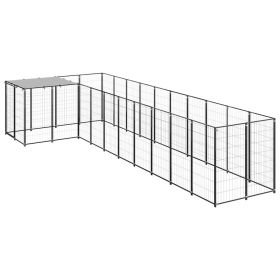 Dog Kennel Black 78.1 ft¬≤ Steel