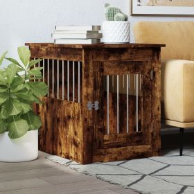 Dog Crate Furniture Smoked Oak 21.7"x29.5"x25.6" Engineered Wood