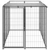 Dog Kennel Black 26 ft¬≤ Steel