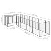 Dog Kennel Black 78.1 ft¬≤ Steel