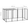 Dog Kennel Black 26 ft¬≤ Steel